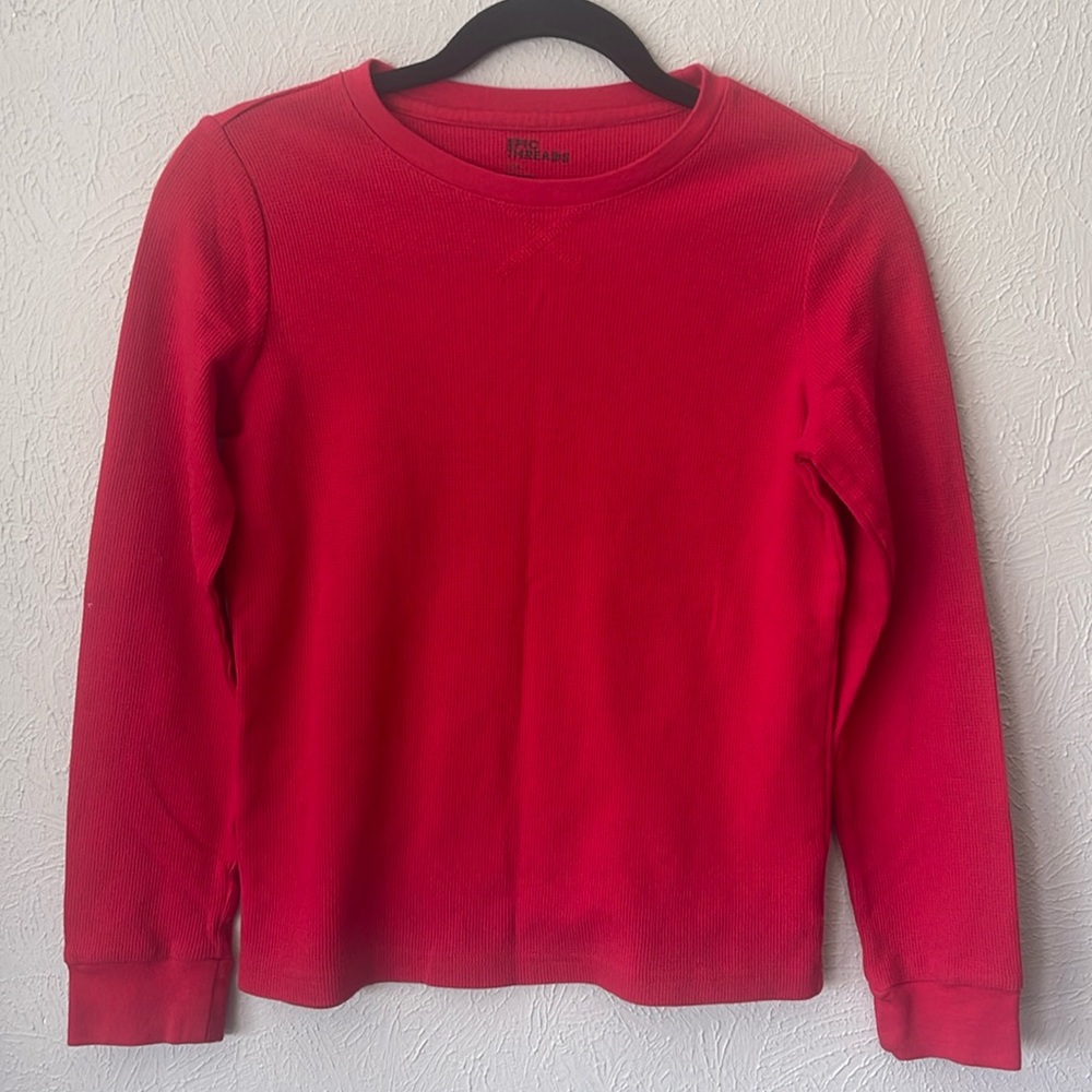 Epic Threads boys size L red waffle thermal long sleeve shirt.